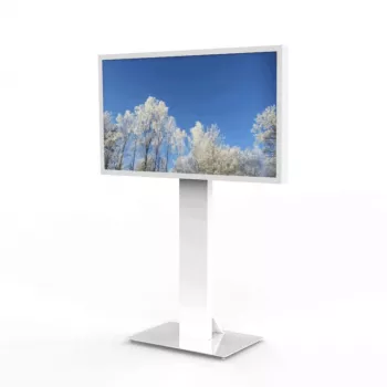 HI-ND MOUNTS HI-ND Floorstand Glass Universal 49-65 White RAL 9003 Display Floor Stand FS0000-5001-01