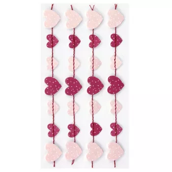 Artoz 3D Heart Garland Paper Stickers, 6 Pieces 185560-97