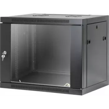 Intellinet 19 inch Network Wall Cabinet, Tool-less Assembly, 9U, 450 mm Depth, Black RAL 9005 (716833)