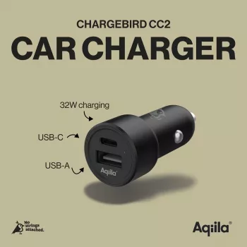 Aqiila CHARGEBIRD CC2 Car Charger Black, 32 Watt (AQCCCC2CBI403)