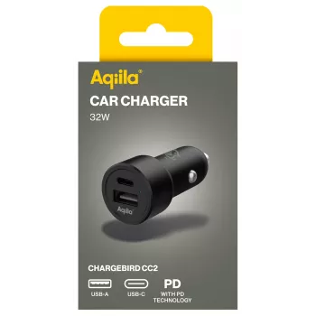 Aqiila CHARGEBIRD CC2 Car Charger Black, 32 Watt (AQCCCC2CBI403)