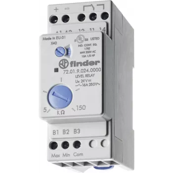 Finder Level Control Relay for Conductive Liquids, 24V AC/DC, 1 CO, 72.01 Series 720180240002