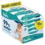Pampers Aqua Baby Wet Wipes, 18 Packs of 60, 1080 Count, 99% Pure Water, Unscented