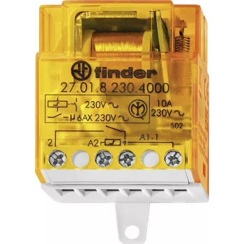 Finder 27 Series Impulse Relay 1 NO 10 A 230 V AC DIN Rail 27.01.8.230.4000