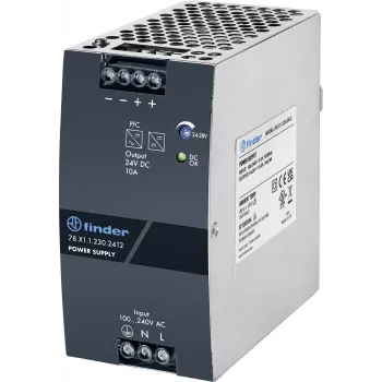 Finder 78.X1.1.230.2412 DIN Rail Power Supply 24V DC 10A 240W