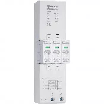 Finder 7P.03.8.255.S007 Combined Arrester Type 1+2 for Three-Phase TN-C Networks