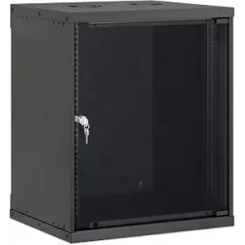 Intellinet 19 inch Wall-Mount Rack Cabinet, Basic Line, 12U, 400 mm Depth, Black RAL 9005 (716697)