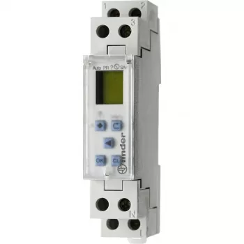 FINDER 127100240000 Digital Programmable Time Switch, 1 Changeover 16A, 24V AC/DC, DIN Rail