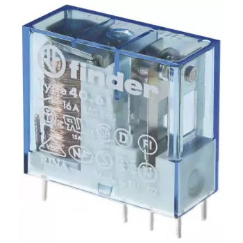 Finder 40.61.7.024.1000 Miniature Power Relay, 1 CO, 16 A, 24 V DC Coil, Plug-in