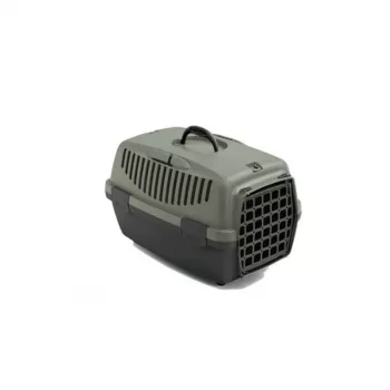 STEFANPLAST Gulliver 1 Pet Carrier with Plastic Door 48x32x31 cm Grey/Green