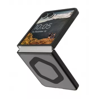 UAG Urban Armor Gear Mouve Case with Magnet Module for Samsung Galaxy Z Flip8 - Ash (Transparent Grey)/Black 214561113131