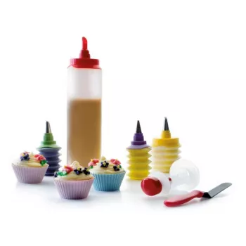 IBILI Cupcake Decorating Set 12-Piece with Stainless Steel Nozzles and Disposable Piping Bags