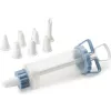 IBILI 104629 Pastry Decorating Syringe Set, 18 cm, 6 Stainless Steel Nozzles, White
