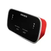 AIWA CRU-19RD Red Radio Alarm Clock with FM/AM Tuner, Dual Alarm, Snooze, Sleep Timer, LED Display, Battery Backup