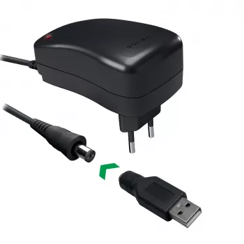 Vivanco Universal AC/DC Power Adapter 27W with 7 DC Plugs and USB Port VVITADAPT27WUN