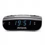 AIWA CR-15 Digital FM Clock Radio with Dual Alarm, LED Display, Sleep Timer - Black