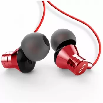AIWA ESTM-50RD In-Ear Stereo Headset with Microphone, Red