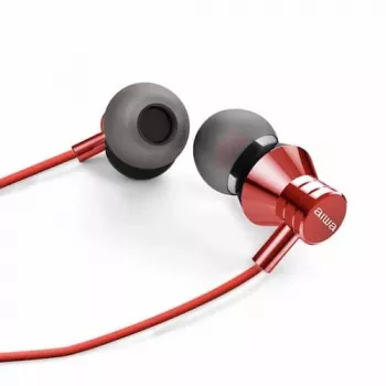 AIWA ESTM-50RD In-Ear Stereo Headset with Microphone, Red