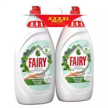 FAIRY Tea Tree & Mint Dishwashing Liquid, Pack of 2 x 1350 ml