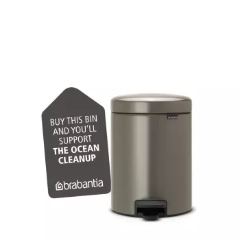 Brabantia NewIcon 5 Litre Pedal Bin, Platinum