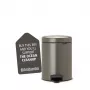 Brabantia NewIcon 5 Litre Pedal Bin, Platinum