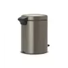 Brabantia NewIcon 5 Litre Pedal Bin, Platinum