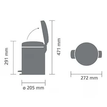 Brabantia NewIcon 5L Pedal Bin Brilliant Steel