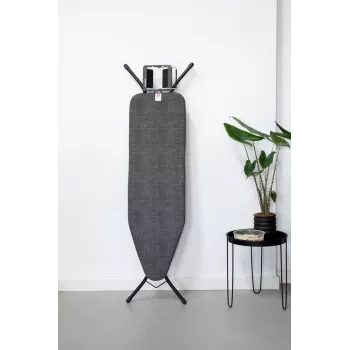Brabantia Ironing Board Cover Denim Black, Size B, 124x38 cm, 8mm Padding