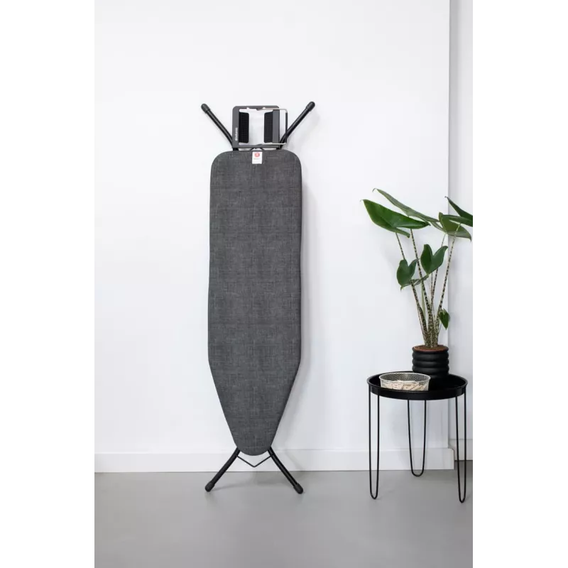 Brabantia Ironing Board Cover Denim Black, Size B, 124x38 cm, 8mm Padding