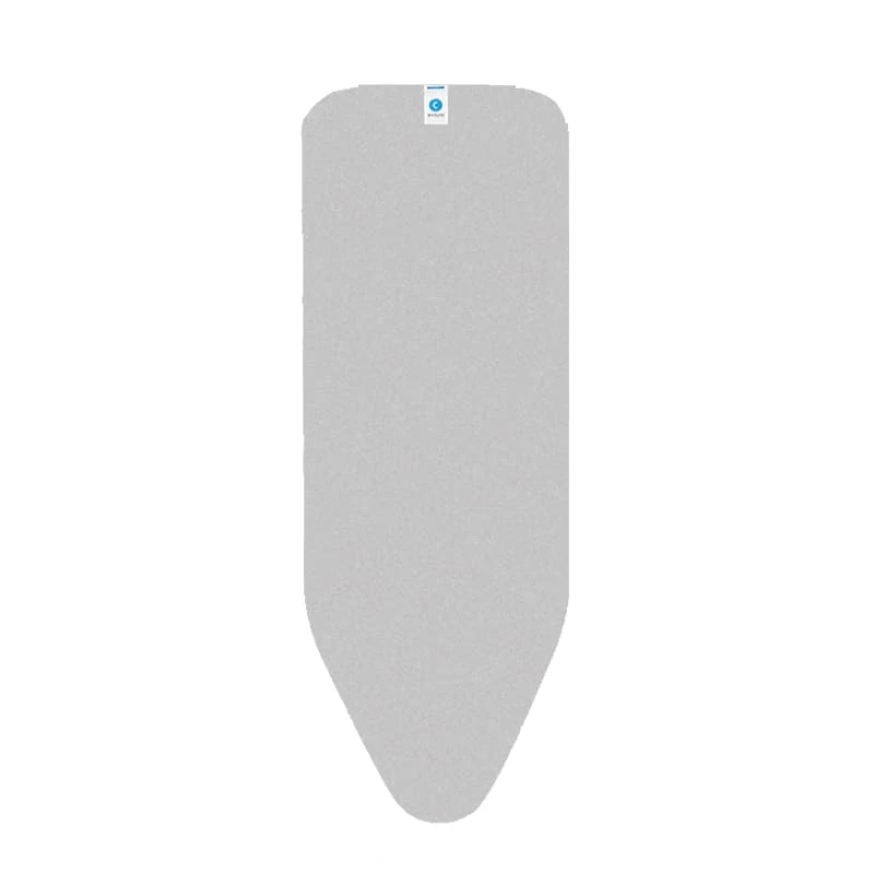 Brabantia Ironing Board Cover, 124x45 cm, Metallised Cotton, 2mm Foam, Metallic Grey