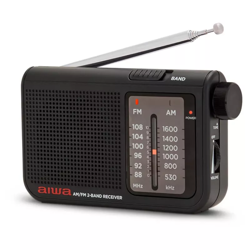 AIWA RS-55/BK Portable Analog AM/FM Pocket Radio, Black