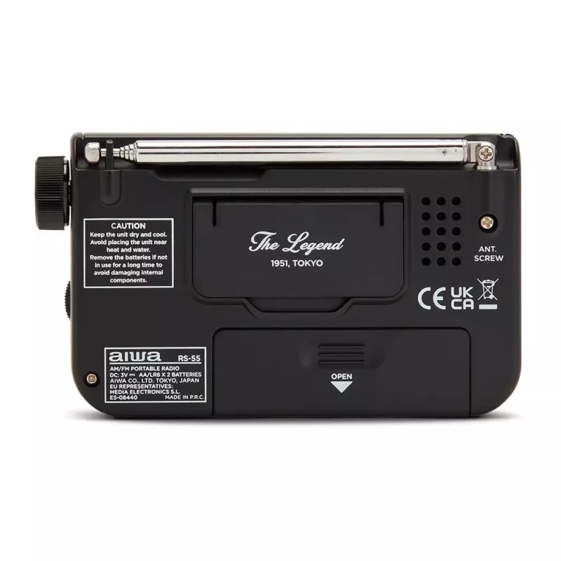 AIWA RS-55/BK Portable Analog AM/FM Pocket Radio, Black