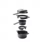 Brabantia All-in-One 5-Piece Stainless Steel Cookware Set with Glass Lids, Induction Safe, Silver