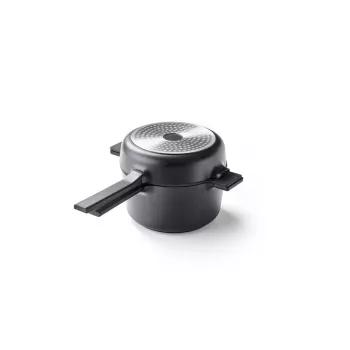 Brabantia All-in-One 5-Piece Stainless Steel Cookware Set with Glass Lids, Induction Safe, Silver