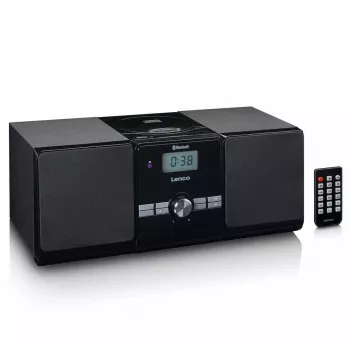 Lenco MC-030BK Micro Music System with Bluetooth, CD, FM Radio, USB, AUX, Black
