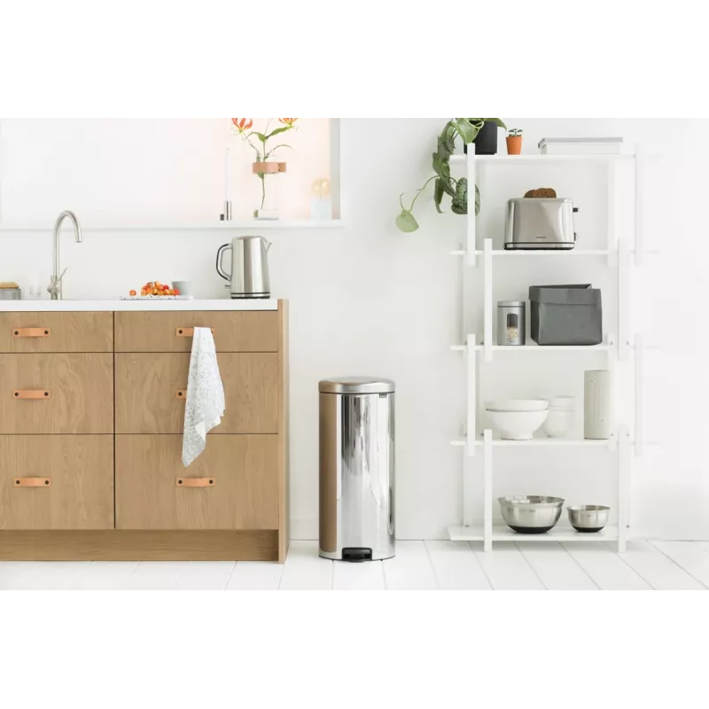 Brabantia NewIcon Pedal Bin 30L Brilliant Steel