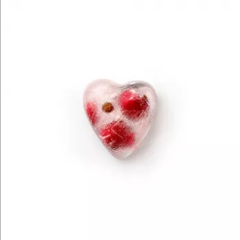 LEKUE Heart Ice Cube Tray with Lid, Red, 18 Cavities, Platinum Silicone