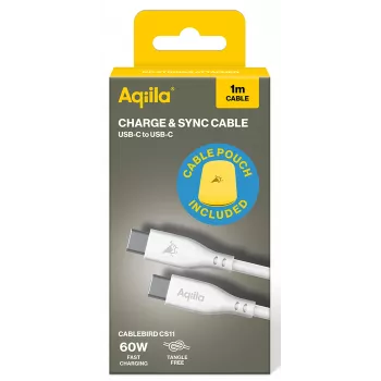 AQIILA Cablebird CS11 USB-C to USB-C Charging & Sync Cable 1m 60W Black AQCBPBIC1SI812