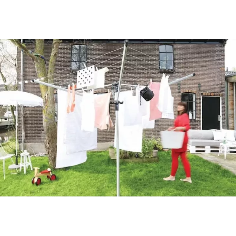 Brabantia Rotary Dryer Lift-O-Matic 50 m, Metallic Grey