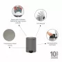 Brabantia NewIcon 5L Pedal Bin, Mineral Concrete Grey