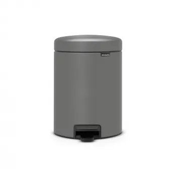 Brabantia NewIcon 5L Pedal Bin, Mineral Concrete Grey