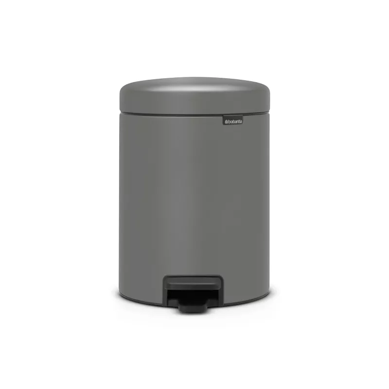 Brabantia NewIcon 5L Pedal Bin, Mineral Concrete Grey