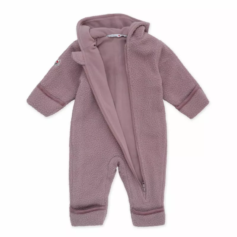 Lodger Skier Teddy Baby Jumpsuit, Size 62, Rose