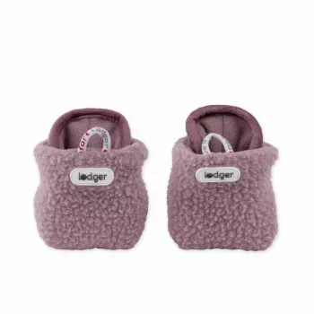 Lodger Slipper Teddy Baby Slippers, Rose, 6-12 Months, Anti-Slip Sole, Fleece