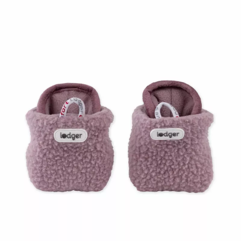 Lodger Slipper Teddy Baby Slippers, Rose, 6-12 Months, Anti-Slip Sole, Fleece