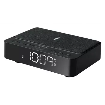 AIWA CR-30/BK Digital Alarm Clock with LED Display, FM/PLL Radio, Black