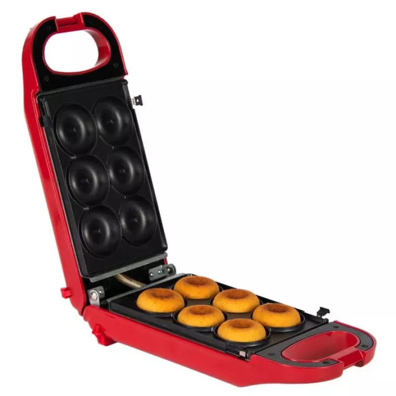 Trebs 6-in-1 Snack Maker Red – Waffle, Sandwich, Grill, Donut, Poffertjes, Cupcake