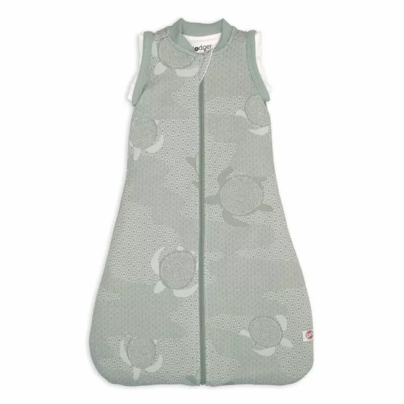Lodger Hopper Matcha Turtle Baby Sleeping Bag with Removable Sleeves, Cotton, 50/62, TOG 0.5, Green