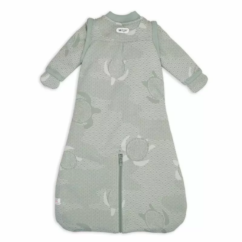 Lodger Hopper Matcha Turtle Baby Sleeping Bag with Removable Sleeves, Cotton, 50/62, TOG 0.5, Green