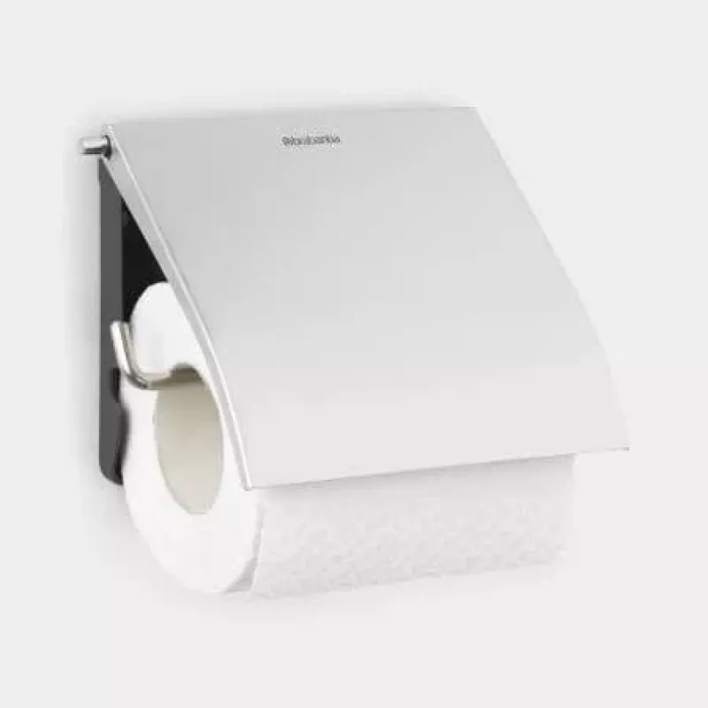 Brabantia 385322 Wall-Mounted Toilet Roll Holder, Matt Steel